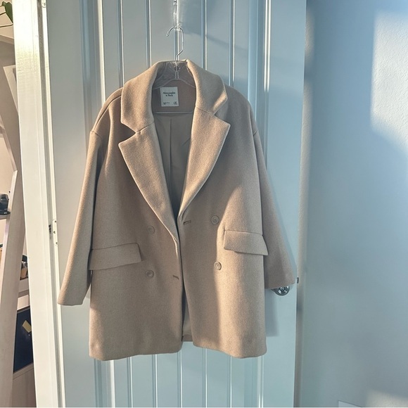 A&F Oversized Wool-Blend Short Coat NWOT PETITE - Picture 8 of 17